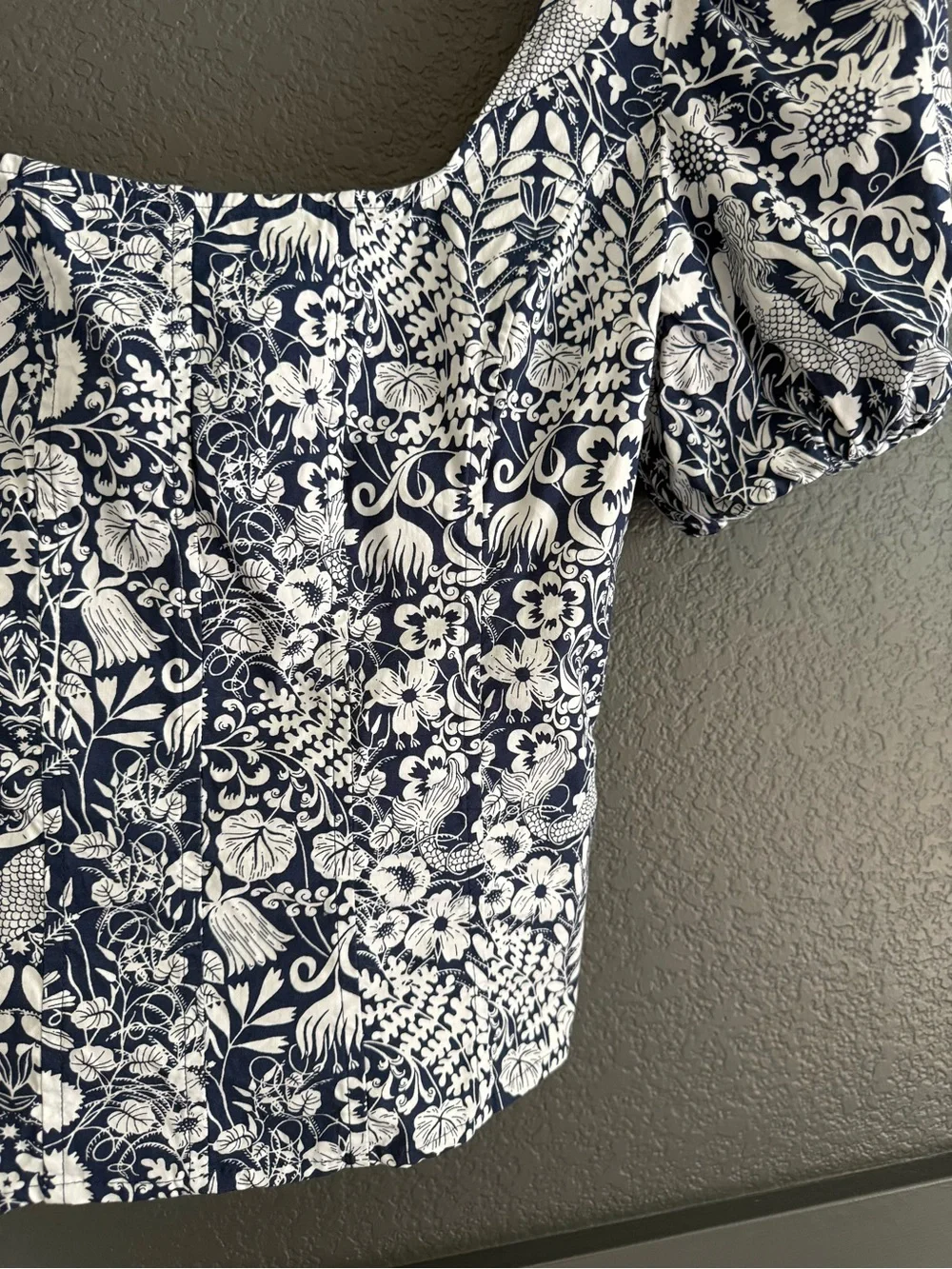 J.CREW • Puff-sleeve cotton poplin squareneck top in mermaid floral 4 BR056